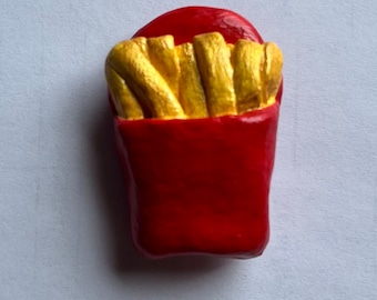 French fries, fries, yummy, fast food, Kitchen item, Food magnet, magnet, food, fridge magnet, polymer clay, handmade, cute, fun magnets