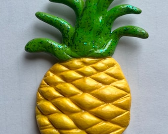 Pineapple, fruit, yummy, fruit magnet, Kitchen item, Food magnet, magnet, food, fridge magnet, polymer clay, handmade, cute, fun magnets