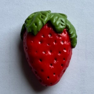 Strawberry, fruit, yummy, fruit magnet, Kitchen item, Food magnet, magnet, food, fridge magnet, polymer clay, handmade, cute, fun magnets image 1