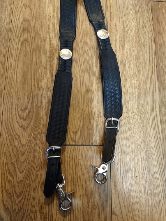 Vintage Leather Suspenders, pant suspenders, susp… - image 2