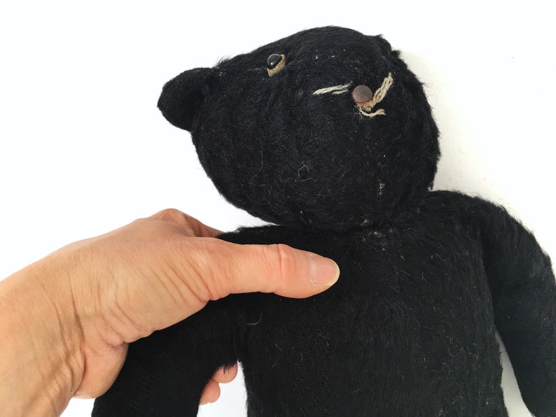 1940s bear vintage mohair teddy bear stuffed bear antique teddy bear Vintage teddy bear vintage bear vintage stuffed animal black bear