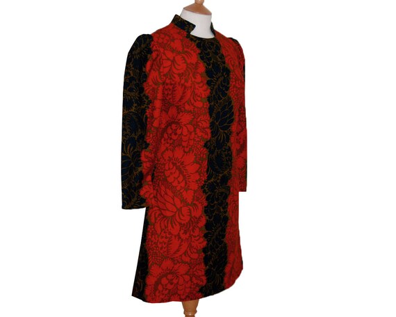 Wedding guest dress, boho 60s dress, floral shift