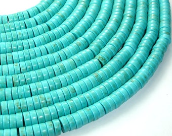 213041001 3 x 8mm Howlite Turquoise Beads Heishi 16 Inch,