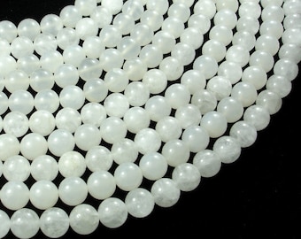 White Jade Beads, Round, 10mm, 15.5 Inch, Full strand, Approx 38 beads, Hole 1 mm, A quality (434054005)