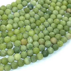 Matte Jade Beads, 6mm(6.5mm) Round Beads, 15 Inch, Full strand, Approx 62 beads, Hole 1 mm, A quality (287054042)