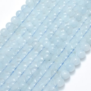 Aquamarine Beads, 6mm, Round Beads , 15.5 Inch, Full strand, Approx. 64 beads, Hole 1mm, A quality 123054008 image 4