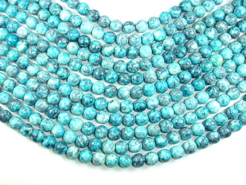 Rain Flower Stone Beads Blue 10mm 10.5 mm Round Beads Etsy