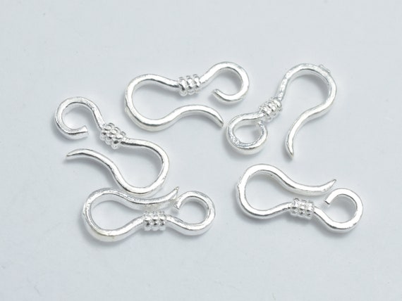 8pcs 925 Sterling Silver Clasp-S Hook, S Hook Clasp, 10x4.5mm (007904016)