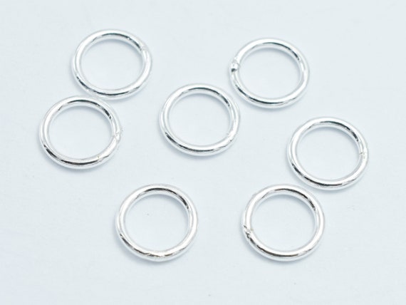 10pcs 925 Sterling Silver Closed Jump Ring, 8mm, 0.8mm (20guage) (007909015)