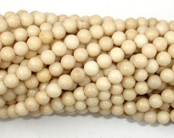 White Fossil Jasper Beads, 4mm (4.8mm), Round Beads, 15 Inch, Approx. 83 beads, Hole 0.0.8mm (220054007)