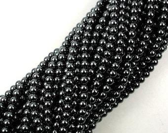 Hematite Beads, Round, 4mm, 16 Inch, Full strand, Approx. 100 beads, Hole 1 mm, A quality (269054003)