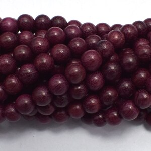Purple Sandalwood Beads, 6mm Round Beads, 23 Inch, Full strand, Approx 108 Beads, Mala Beads (011750001)