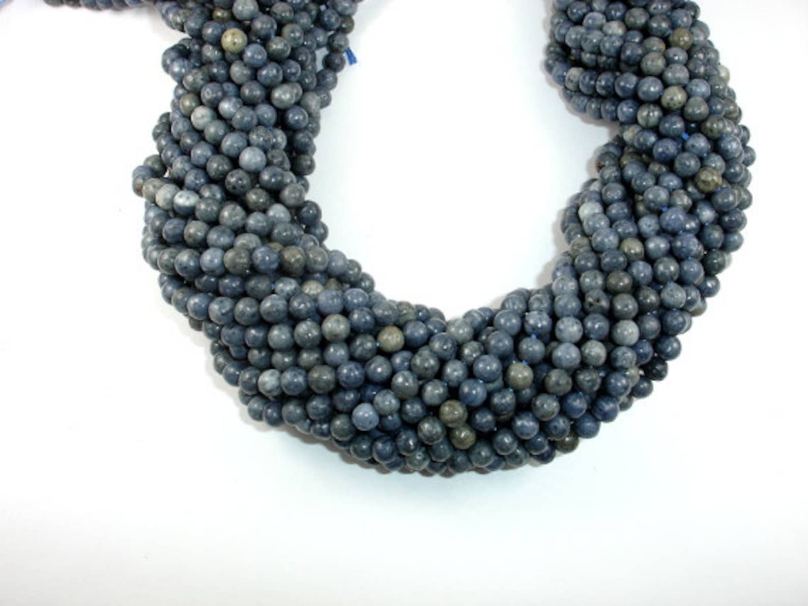 Blue Sponge Coral Beads 6mm Round Beads 15.5 Inch Full Etsy