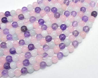 Amethyst, Rose Quartz, Malaysia Jade, 6mm (6.5mm) Round Beads, 15 Inch, Approx. 63 beads, Hole 1mm (318054017)