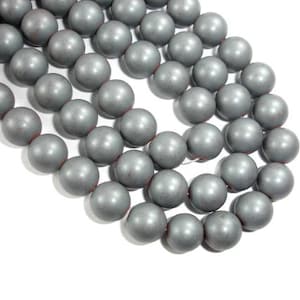 Matte Hematite Beads, 10mm Round Beads, 15.5 Inch, Full strand, Approx 40 beads, Hole 1mm, A quality (269054017)