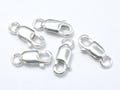 925 Sterling Silver Lobster Clasp, 4x10mm, With Close Jump Ring, 4pcs (007904007)