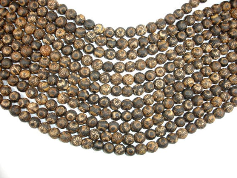 9.8mm 10mm 14 Inch 122054261 Crackle Tibetan Agate Full strand Round Beads Hole 1.2mm Approx 38 beads