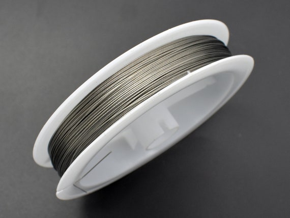 Tiger Tail Beading Wire, Silver Tone, 0.38mm, 100meters/328feet, 1
