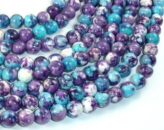 Rain Flower Stone- Blue Purple 8mm (8.5mm) Round Beads, 15.5 Inch, Full strand, Approx. 48 beads, Hole 1mm, A quality (377054032)