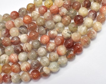 Arusha Sunstone 8mm Round Beads, 15.5 Inch, Approx. 49 beads, Hole 1mm (418054023)