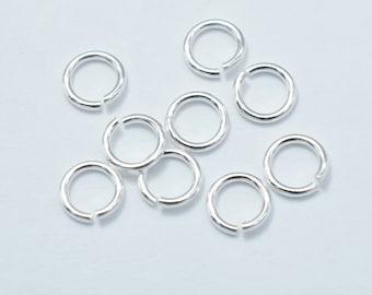50pcs 925 Sterling Silver Open Jump Ring, 4mm, 0.6mm (23guage) (007909009)
