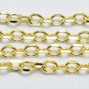 1foot 24K Gold Vermeil Oval Chain, 925 Sterling Silver Chain, Oval Chain, Jewelry Chain, 1.8x2.3mm (007918006)