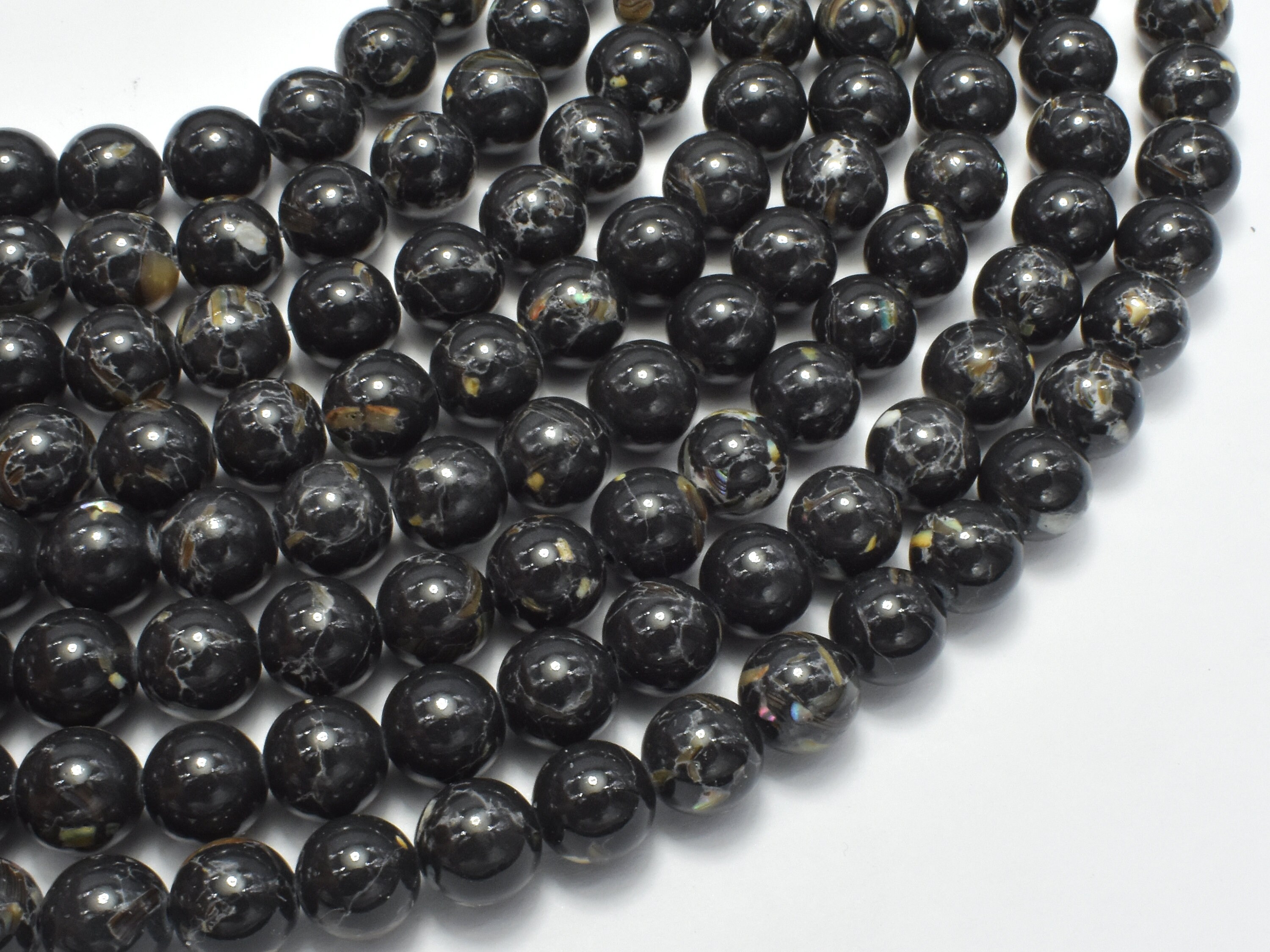 Shell Howlite black 8mm 8.5mm Round Beads 15.5 Inch Full Strand Approx. 49 Beads Hole 1mm 275054029 Etsy Canada