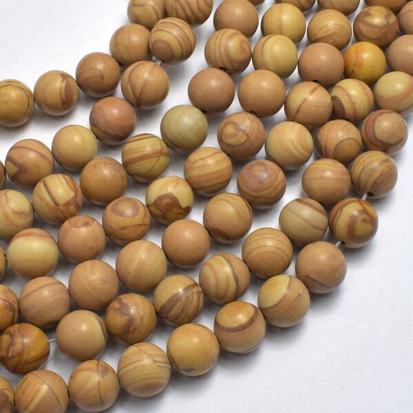 Wood Jasper 8mm Round Beads, 15.5 Inch, Approx. 48 beads, Hole 1mm (437054001)