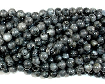 Black Labradorite Larvikite 6mm (6.7mm) Round Beads, 15 Inch, Full strand, Approx. 59 beads, Hole 1mm (137054002)
