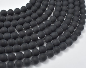 Matte Black Onyx Beads, Round, 8mm, 15.5 Inch, Full strand, Approx. 48 beads, Hole 1mm, A quality (140054014)