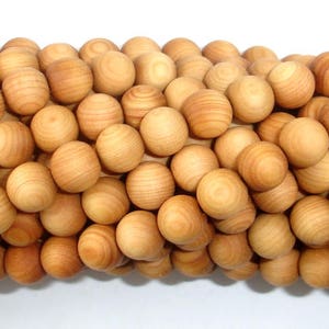 Cedar Wood Beads, Thuja Sutchuenensis, 8mm Round, 35 Inch, Full strand, Approx 108 Beads, Mala Beads (011730001)