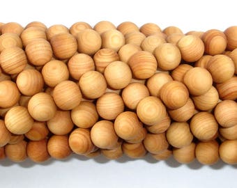 Cedar Wood Beads, Thuja Sutchuenensis, 8mm Round, 35 Inch, Full strand, Approx 108 Beads, Mala Beads (011730001)