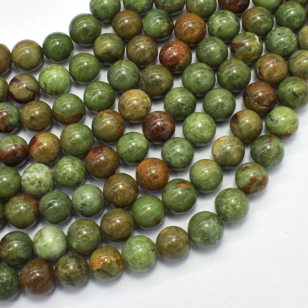 Perles rondes opale verte de 8 mm, 15 pouces, env. 46 perles, Trou 1mm (259054006)