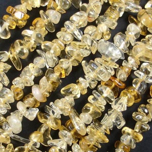 Citrine Beads, Pebble Chips, Approx (4-7) mm, 15.5 Inch, Full strand, Hole 0.8 mm (197005002)