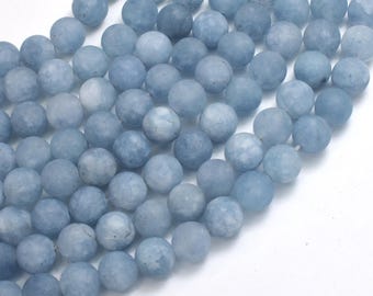 Matte Jade - Aquamarine Color, 8mm Round Beads, 15 Inch (211054369)