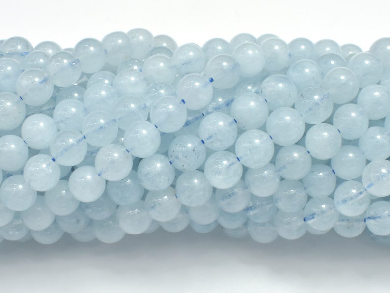 Aquamarine Beads, 6mm, Round Beads , 15.5 Inch, Full strand, Approx. 64 beads, Hole 1mm, A quality 123054008 image 1