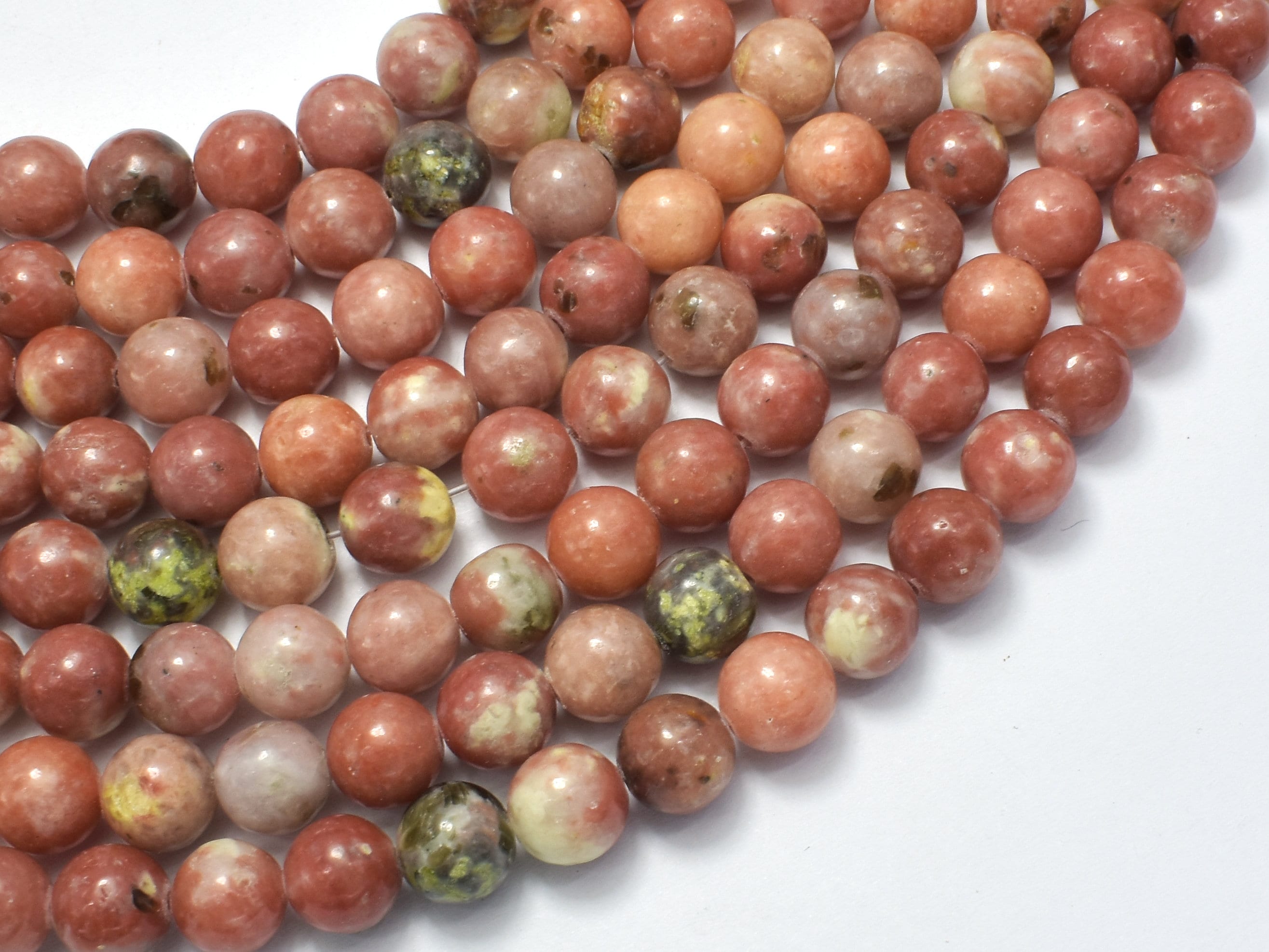 Spicy Jasper Beads, Plum Blossom Jasper, Round, 8mm (8.5mm), 15