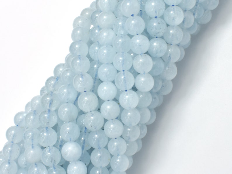 Aquamarine Beads, 6mm, Round Beads , 15.5 Inch, Full strand, Approx. 64 beads, Hole 1mm, A quality 123054008 image 3