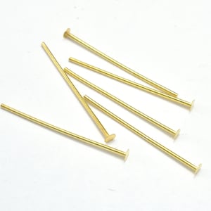 20pcs 24K Gold Vermeil Head Pin, 925 Sterling Silver Pin, 15mm, 0.6mm (23gauge), Head 1.8mm (007912008)