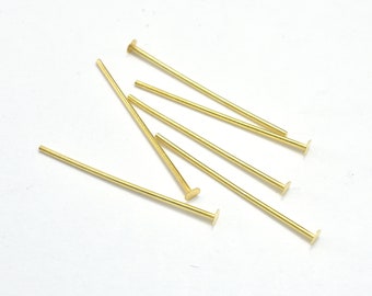20pcs 24K Gold Vermeil Head Pin, 925 Sterling Silver Pin, 15mm, 0.6mm (23gauge), Head 1.8mm (007912008)