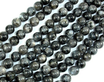 Black Labradorite Beads, Larvikite, 8mm(8.5mm) Round Beads, 15.5 Inch, Full strand, Approx 47 beads, Hole 1mm (137054003)