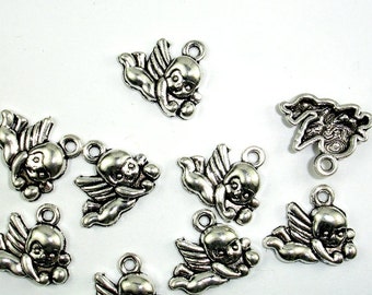 Cupid Charms, Zinc Alloy, Antique Silver Tone, 16x13mm, 20 pcs, Hole 1.8 mm (006873067)