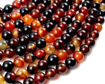 Sardonyx Agate, 8mm, Round, 15 Inch, Full strand, Approx. 47 beads, Hole 1 mm (397054005)