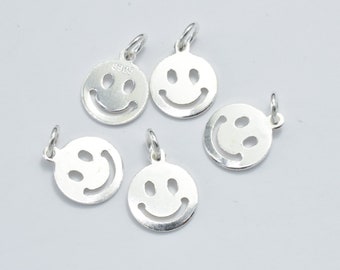 Silver Color Smiley Charm Pulsera De Cuentas De 10 Mm De De Silver Color Smiley Charm Pulsera De Cuentas De 10 Mm De De