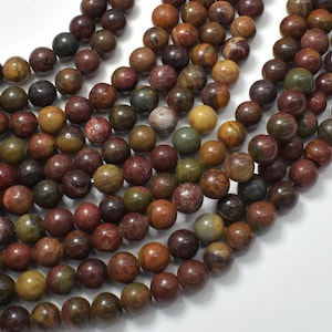 Picasso Jasper Beads, 6mm (6.6mm) Round Beads, 15 Inch, Full strand, Approx. 59 beads, Hole 1mm (344054002)