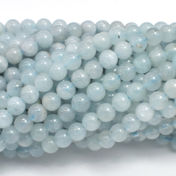 Genuine Aquamarine Beads, 4mm (4.3mm), Round beads , 15.5 Inch, Full strand, Approx. 95 beads, Hole 0.8mm (123054016)