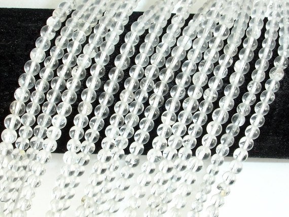 Clear Quartz Beads, 4mm, Round, 15 Inch, Full strand, Approx. 95 beads, Hole 0.8mm (198054008)