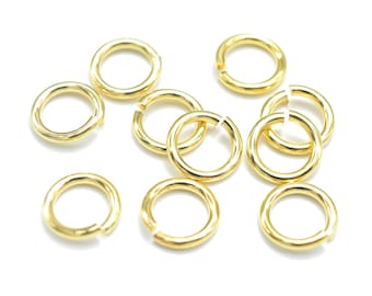 150pcs 8mm Open Jump Ring, 1.15mm (17gauge), Gold Plated (006862006)