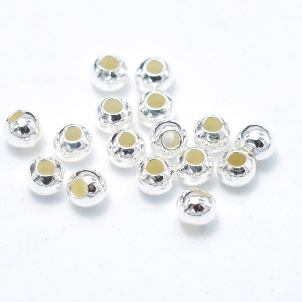 Approx. 100pcs 925 Sterling Silver Beads, 2mm Round Beads, Hole 1mm (007903019)