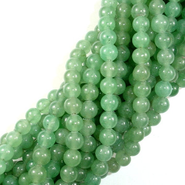 Green Aventurine Beads, Round, 6mm(6.3mm), 15.5 Inch, Full strand, Approx 64 beads, Hole 1 mm, A quality (249054002)